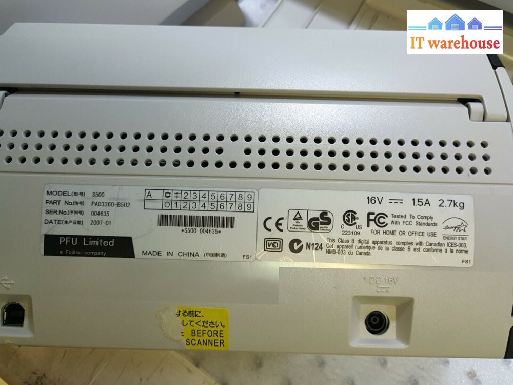 - (FOR PARTS) 3x FUJITSU SCANNERS WITHOUT AC ADAPTER (S500/Fi-4120C/SP30) 