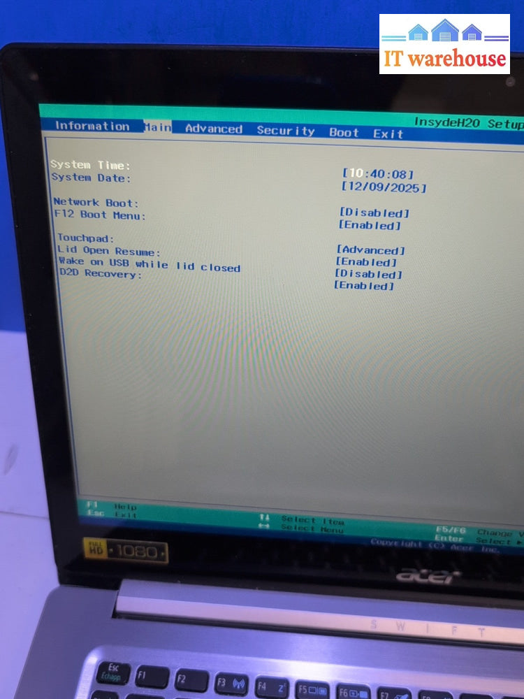 (*For Parts) Acer Swift SF314 14" Laptop Intel i5-8250U/8GB (NO SSD, NO AC) -