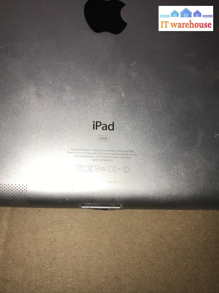 - (For Parts) Apple Ipad 2 32Gb 9.7’ A1395 Cracked