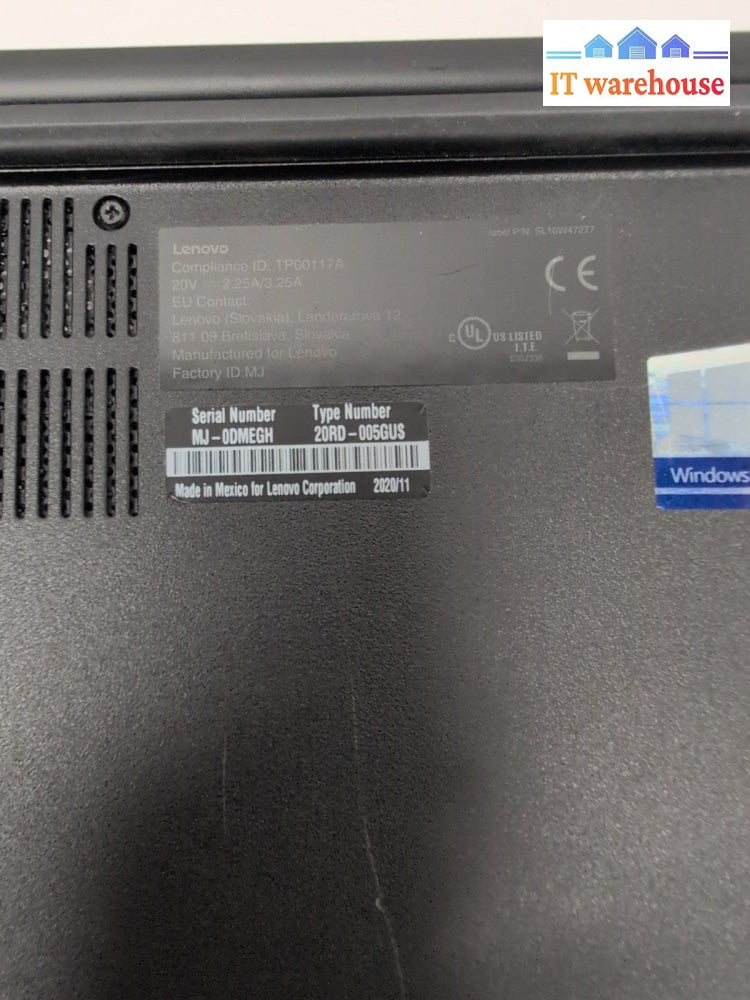 (FOR PARTS) Lenovo ThinkPad E15 15.6" Intel i5-10th CPU (NO RAM/SSD ) -