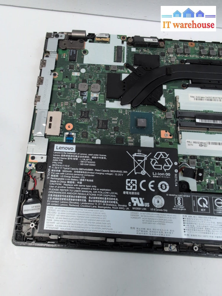 (FOR PARTS) Lenovo ThinkPad P15v Gen 1 15.6" Laptop i7-10th CPU (NO RAM/SSD) -