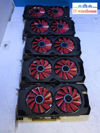 (For Parts,  Non-Working) 5x XFX AMD Radeon RX 580 Black 8GB GPU (RX-580S85D) -