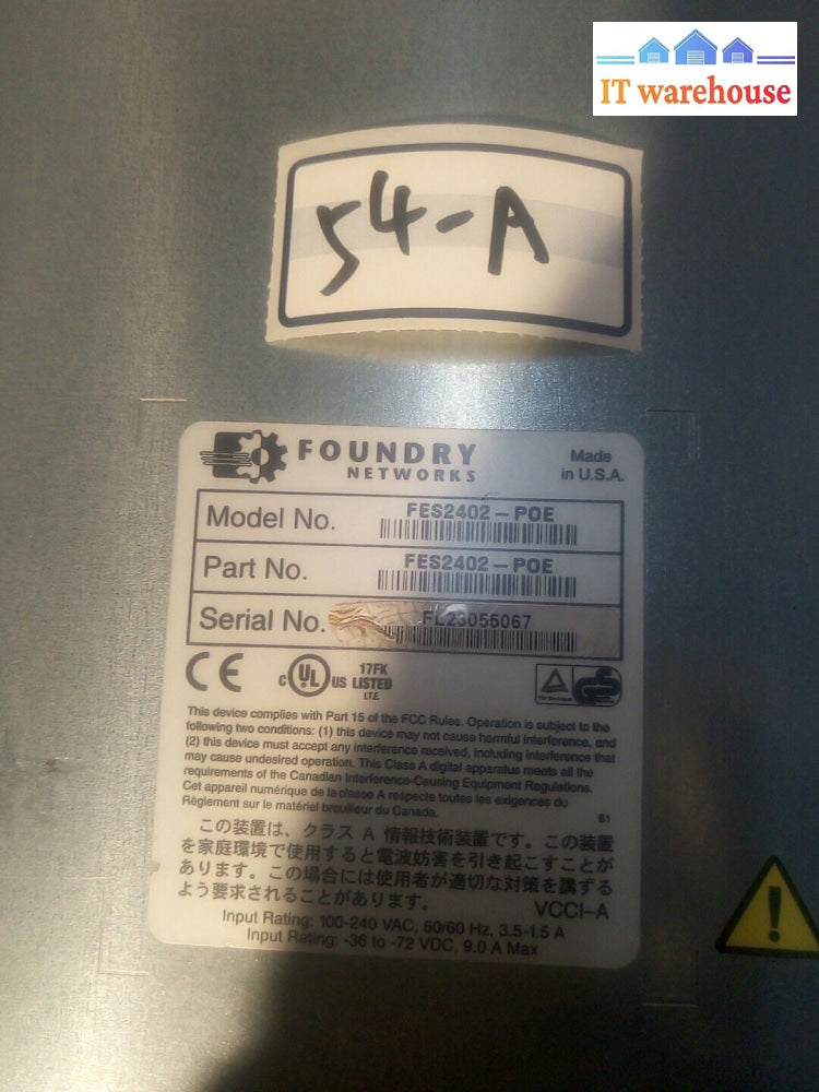 - Foundry FastIron Edge 2402-POE Switch   FES2402-POE