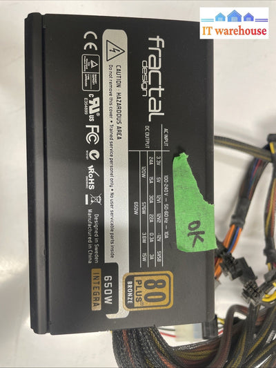Fractal Design Integra M 650W 80 PLUS BRONZE Certified ATX Compact Power