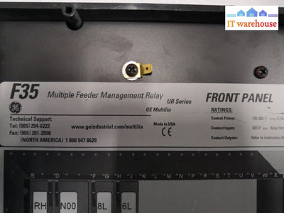 - FRONT PANEL FOR GE Multilin F35 Multiple Feeder Management Relay 