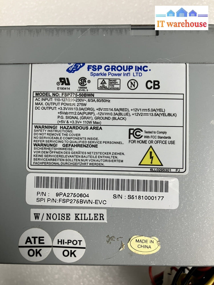 ~ FSP Group FSP275-50BWN 9PA2750604 275W Power Supply