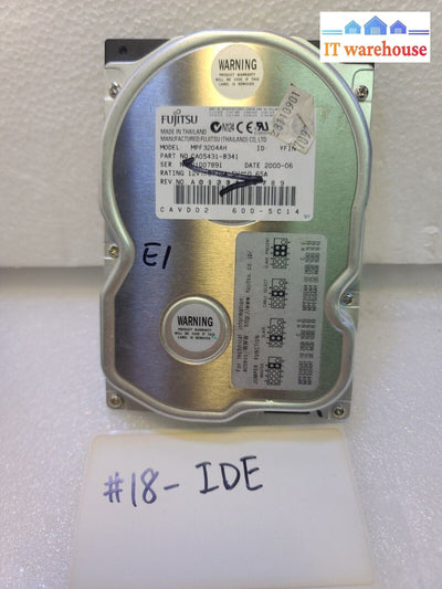 - FUJITSU 20.4GB 7.2K 2MB ATA 3.5'' IDE HARD DRIVE MPF3204AH TESTED 
