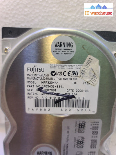 - Fujitsu 20.4Gb 7.2K 2Mb Ata 3.5’’ Ide Hard Drive Mpf3204Ah Tested