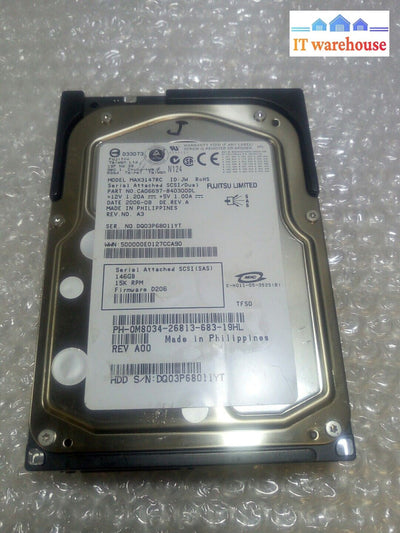 - Fujitsu MAX3147RC 146GB Internal 15000 RPM 3.5" HDD Hard Drive 0M8034