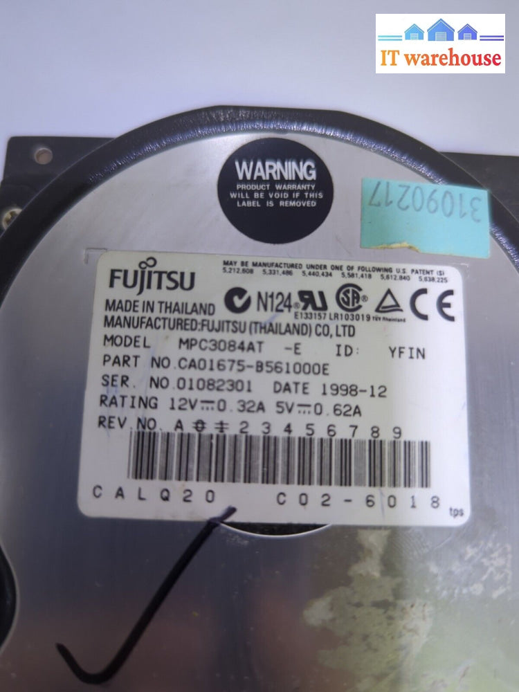 Fujitsu Mpc3084At 8.4Gb 3.5” Ide Hard Drive Tested -
