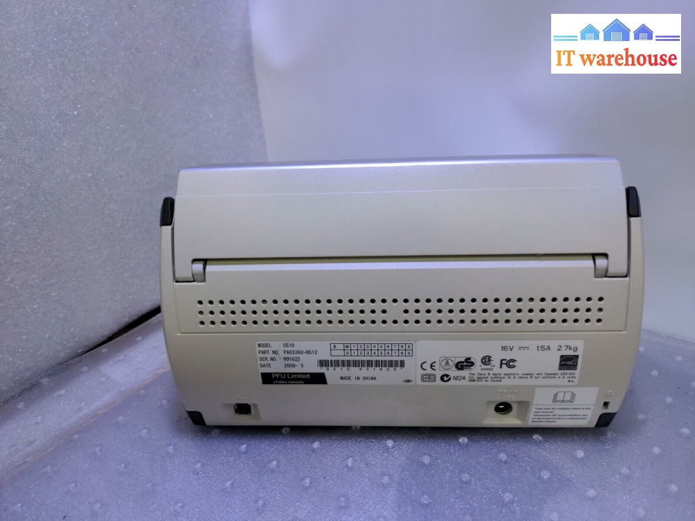 - Fujitsu Scansnap S510 Usb Color Image Document Scanner Pa03360 W/Ac Tested