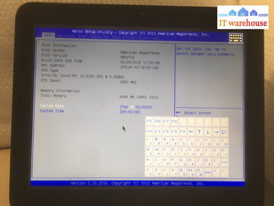Fujitsu Teampos 7000 Touch Pos Core I3-2120 Ddr3 4G 2X250G Hdd W/ Ac No Os