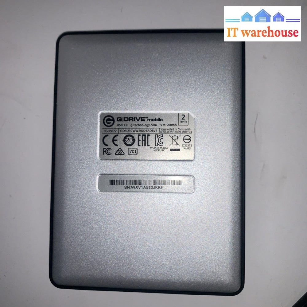 G-drive USB 3.0  2TB  external hard drive (1000+ Days Remaining)