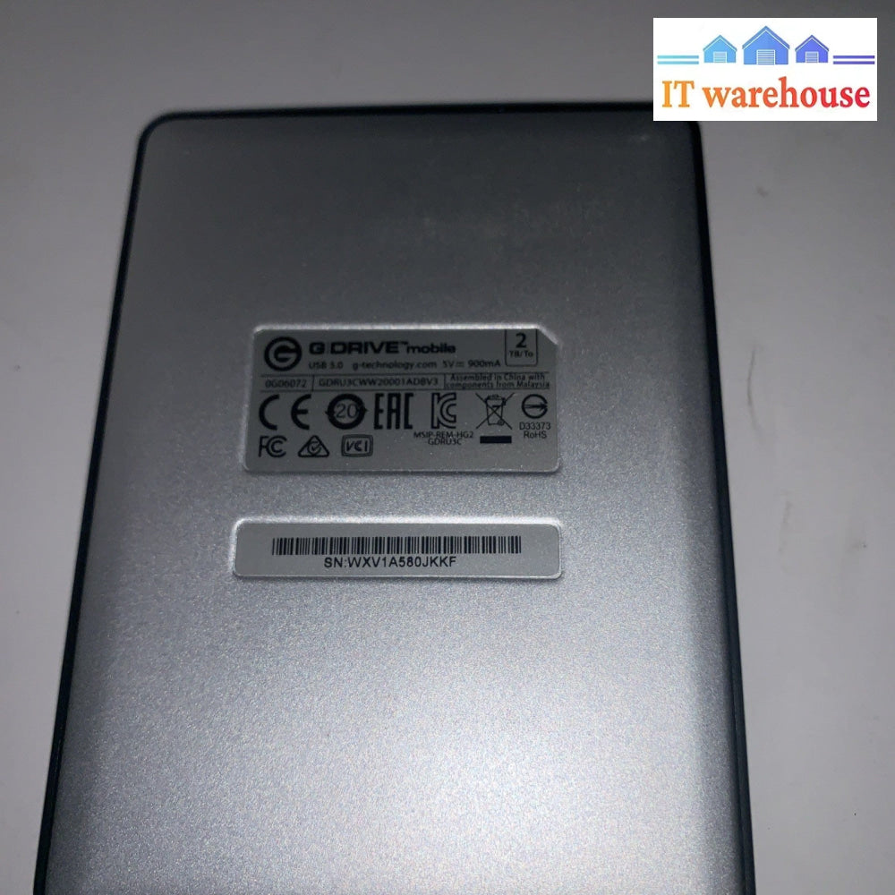 G-drive USB 3.0  2TB  external hard drive (1000+ Days Remaining)