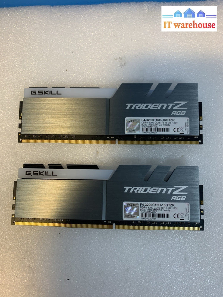 G.SKILL Trident Z RGB 16GB (2x8GB) DDR4-3200 CL16 F4-3200C16D-16GTZR desktop Ram