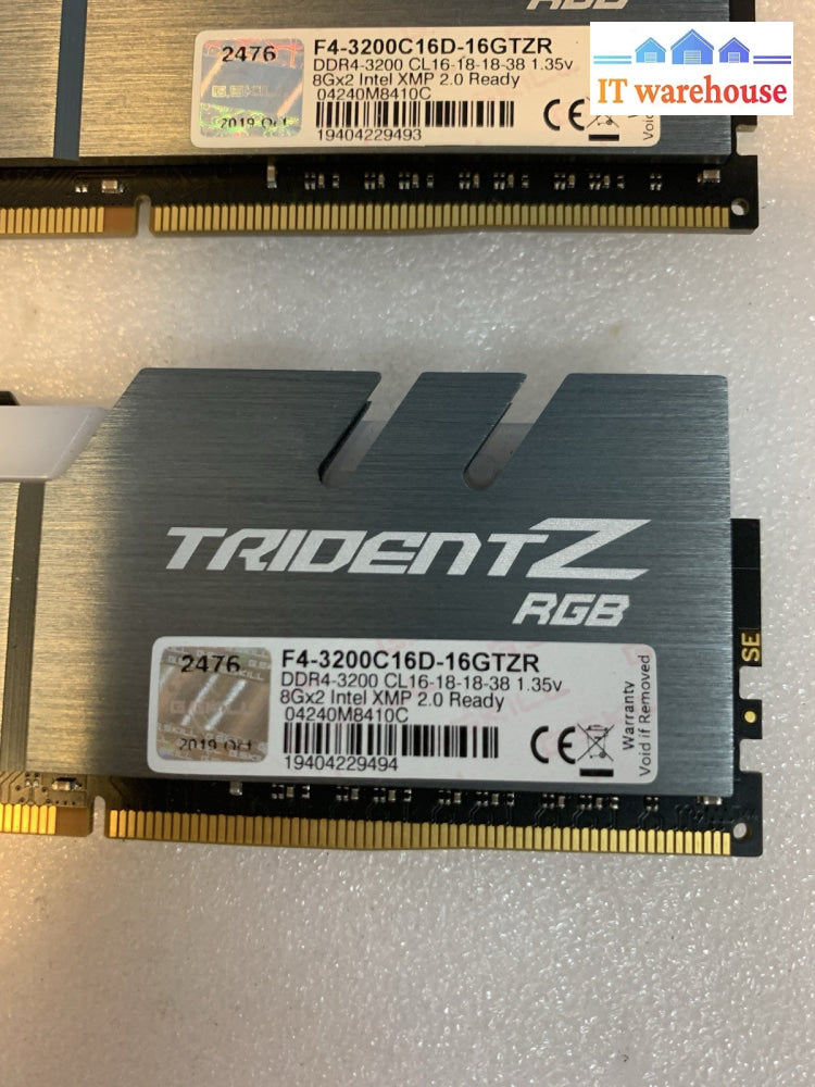 G.SKILL Trident Z RGB 16GB (2x8GB) DDR4-3200 CL16 F4-3200C16D-16GTZR desktop Ram