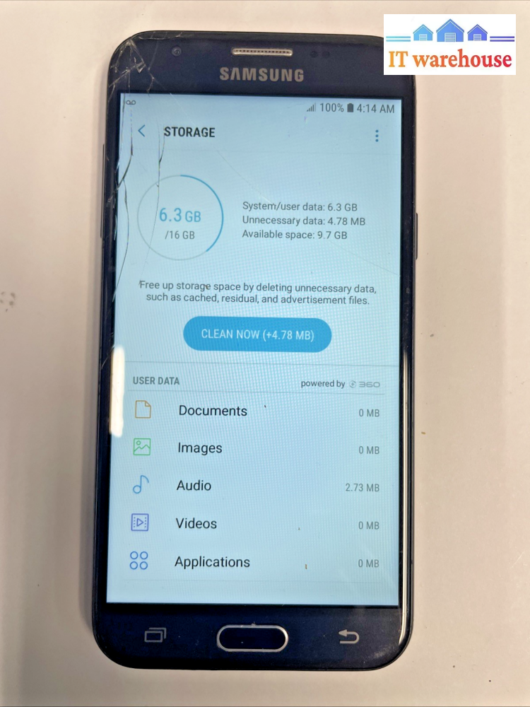 Galaxy J3 Prime   16GB with cracked screen unlocked Smartphone  TESTED  +