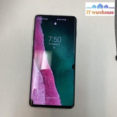 Galaxy S10 Plus SM-G975U1 (1TB) Smartphone (cracked read)