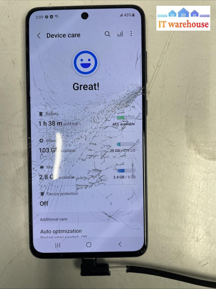 Galaxy S21 FE 5G SM-G990W Unlocked 128GB Unlocked  cracked screen Tested +