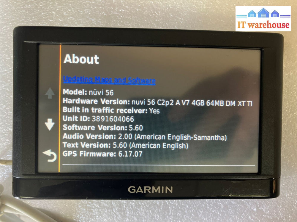 Garmin Nuvi 56 Lmt 5’ Display Gps Navigation System Maps (Bad Battery) ~