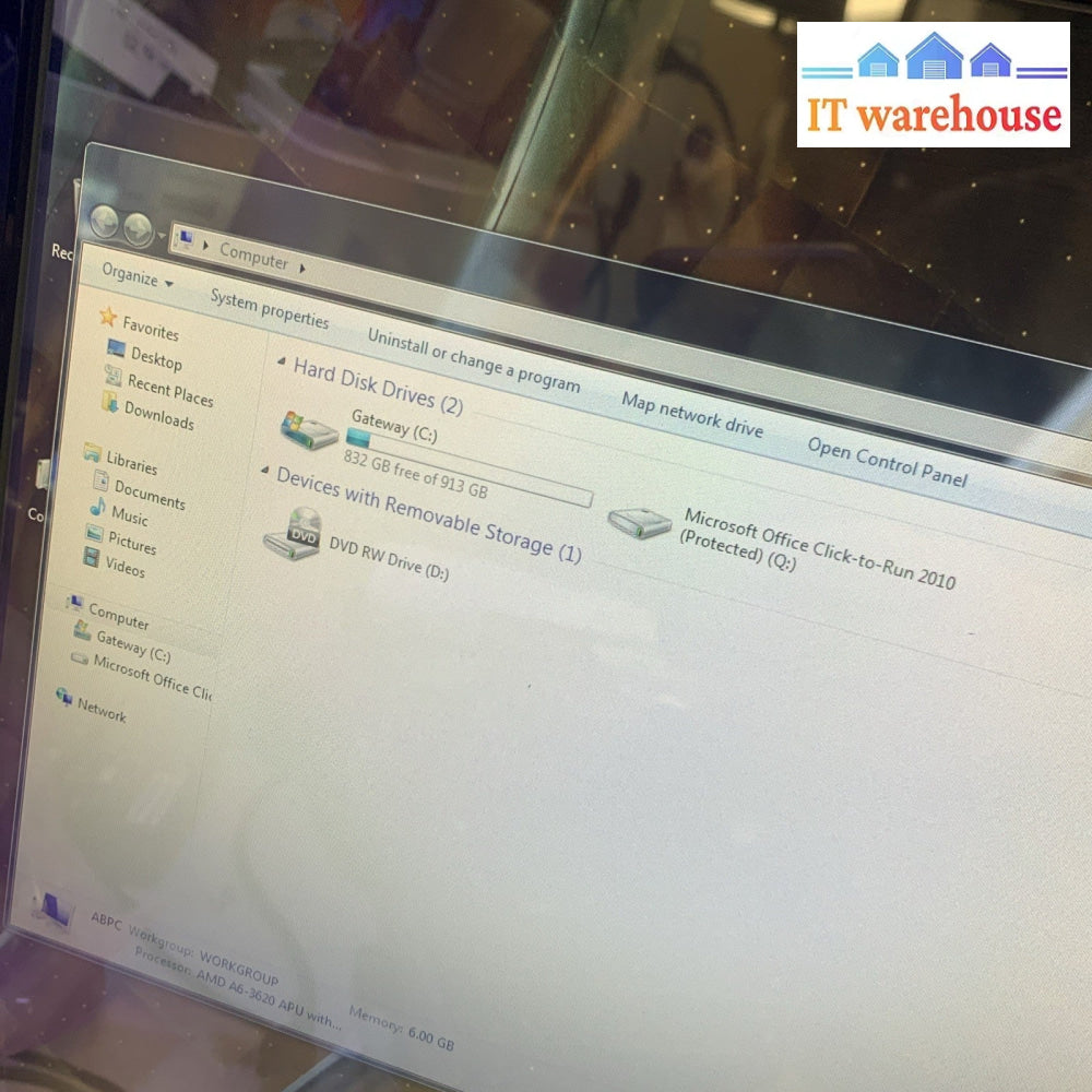 Gateway All-in -One Touchscreen ZX4451 AMD A6-3620 2.2GHz 6GB 1TB HD Win7 Home