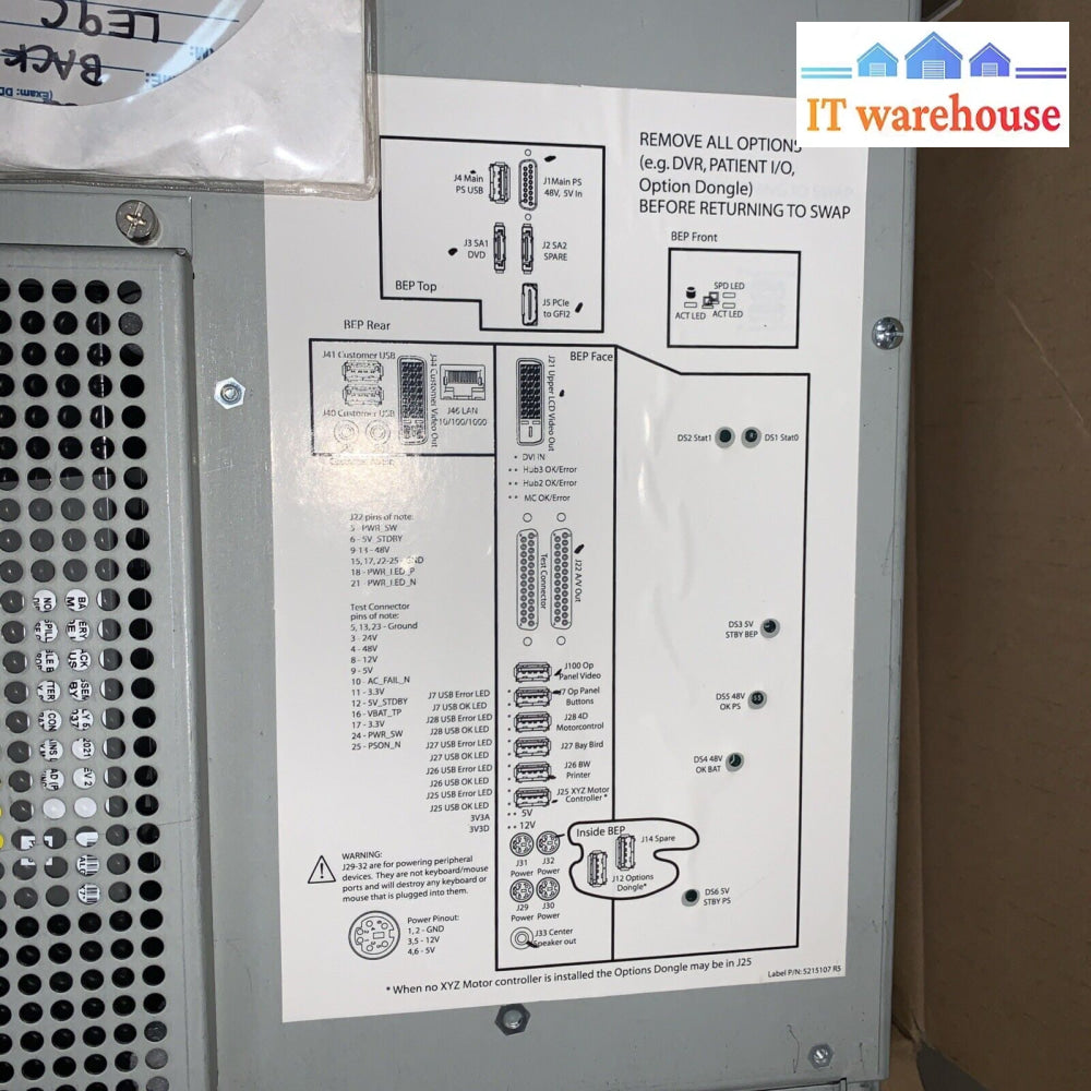 GE Logiq E9 BEP Backend Processor ICHIRO with EPS Extended Power Shutdown