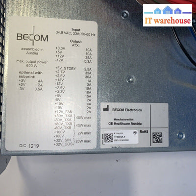 GE VOLUSON E6/E8 POWER SUPPLY RTP6C.P8 REF: KTI300426_6