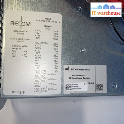 GE VOLUSON E6/E8 POWER SUPPLY RTP6C.P8 REF: KTI300426_6