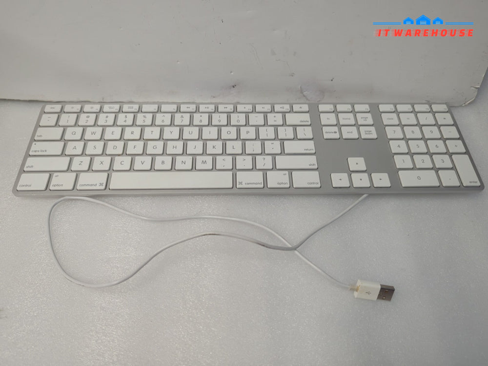 Genuine Apple Wired Aluminum USB Keyboard A1243 with Numeric Keypad  Tested -