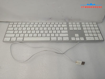 Genuine Apple Wired Aluminum USB Keyboard A1243 with Numeric Keypad  Tested -