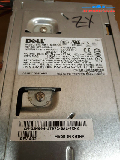 - Genuine Dell 305W Power Supply  JH994 N 305P-05