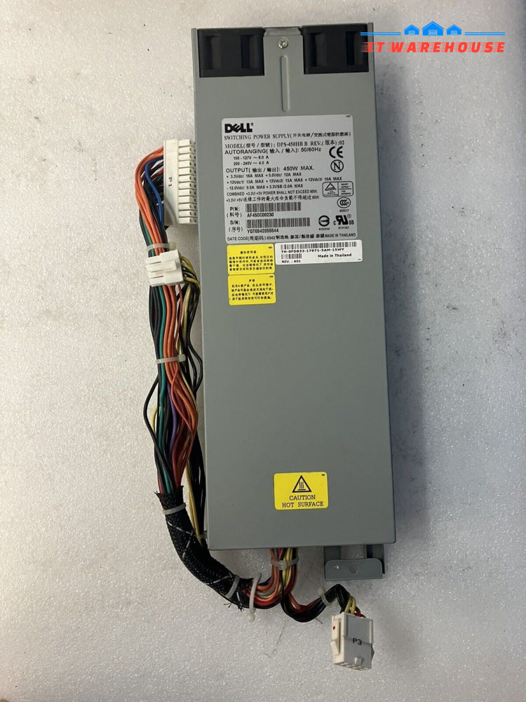 GENUINE Dell FD833 0FD833 DPS-450HB B 450W Power Supply PSU AF450C00230 ~