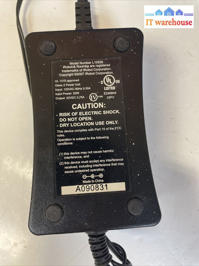 Genuine Oem Irobot L10558 Wall Plug Charger Roomba 400 Series Vacuum Cleaner