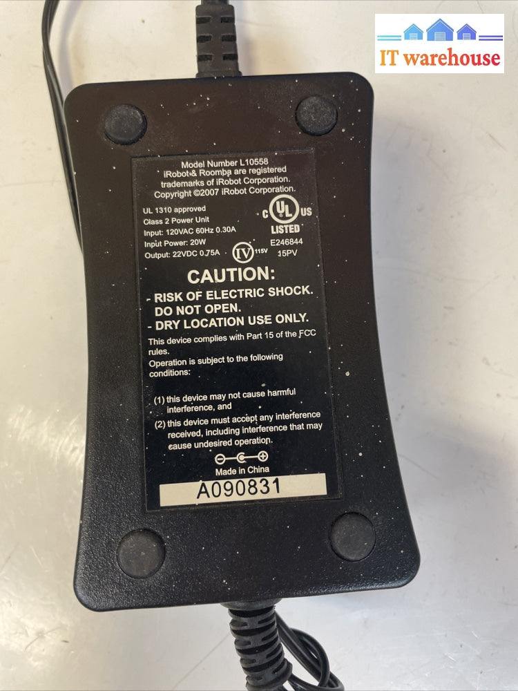 Genuine OEM iRobot L10558 Wall Plug Charger Roomba 400 Series Vacuum Cleaner