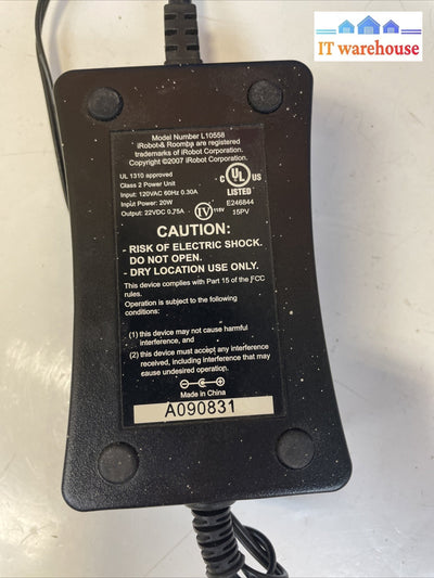 Genuine OEM iRobot L10558 Wall Plug Charger Roomba 400 Series Vacuum Cleaner