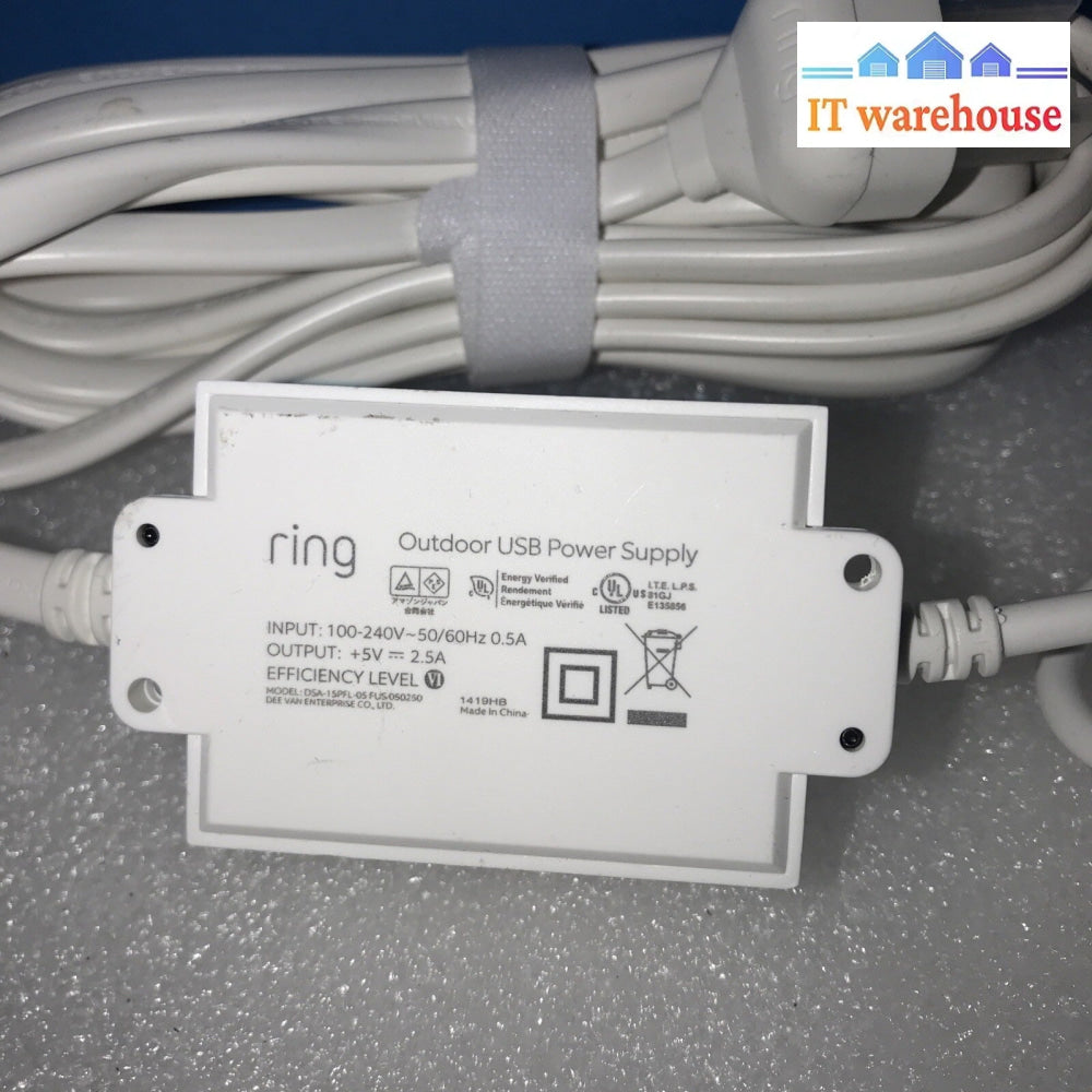 Genuine Ring Indoor/Outdoor Power Supply Adapter Micro USB for Camera 15PFL-05