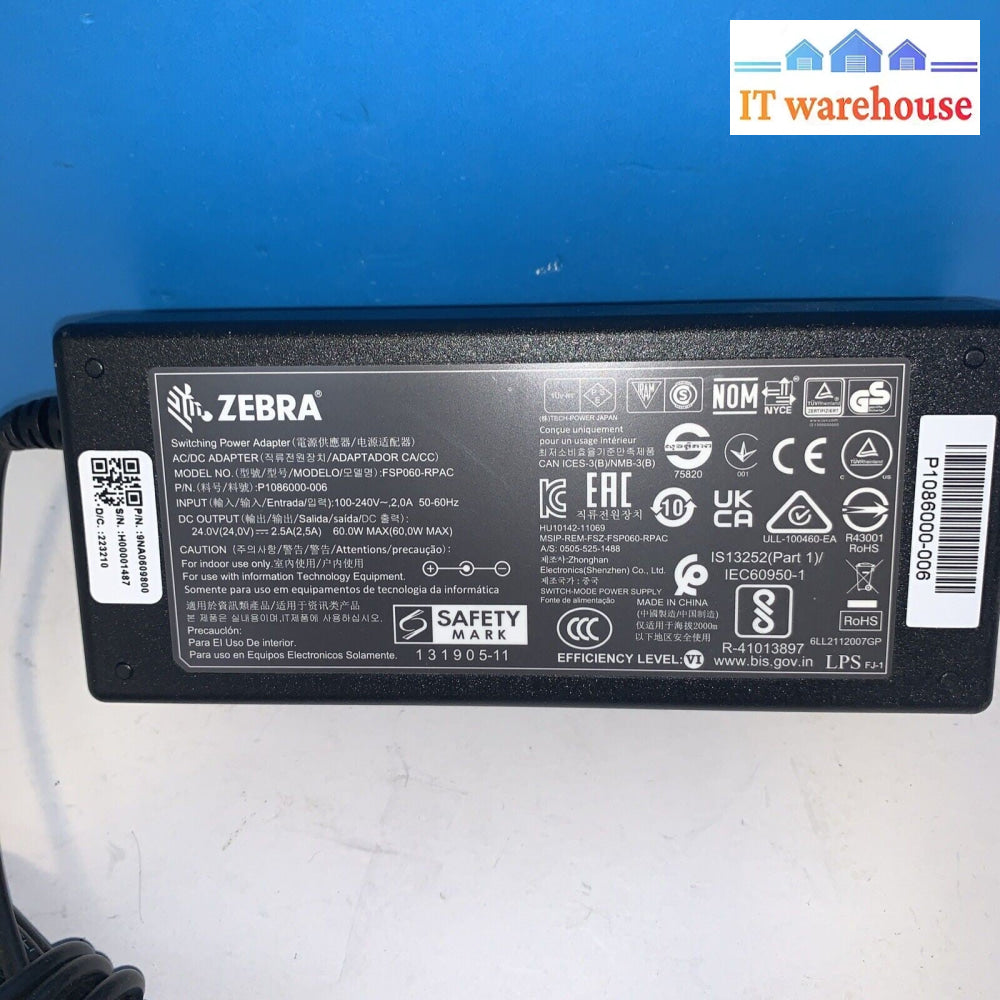 Genuine Zebra FSP060-RPAC 24V 2.5A For Printer AC Adapter