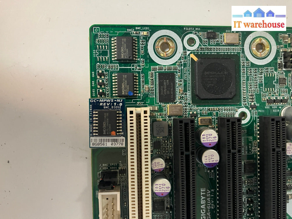 ~ GIGABYTE GA-6UASV Rev: 1.3 LGA 1155 Motherboard W/ Intel Xeon E3-1220 & Shield