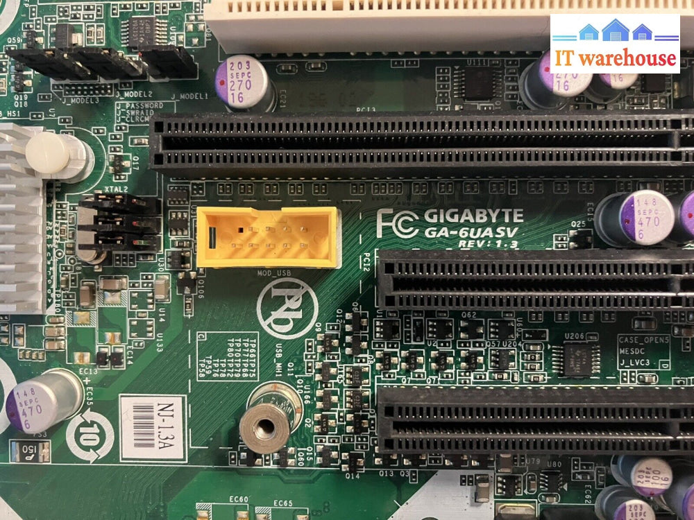 ~ GIGABYTE GA-6UASV Rev: 1.3 LGA 1155 Motherboard W/ Intel Xeon E3-1220 & Shield