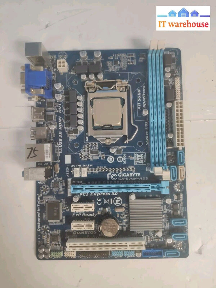 Gigabyte GA-B75M-HD3 LGA1155 DDR3 MATX Motherboard with Pentium G2030 3.0GHzCPU~