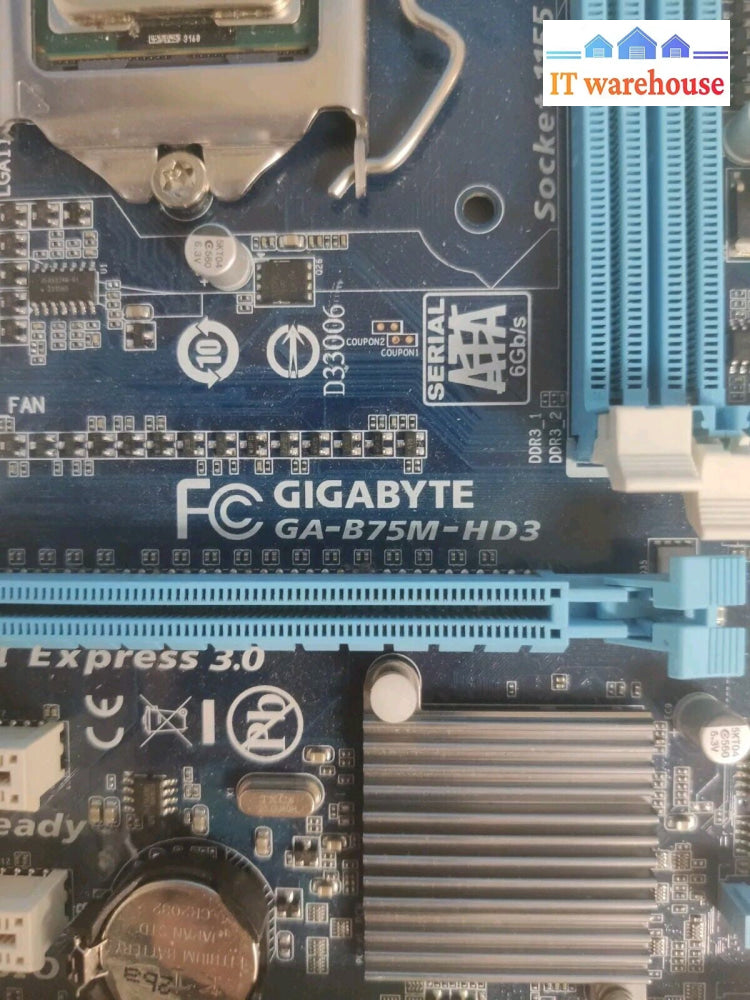 Gigabyte GA-B75M-HD3 LGA1155 DDR3 MATX Motherboard with Pentium G2030 3.0GHzCPU~