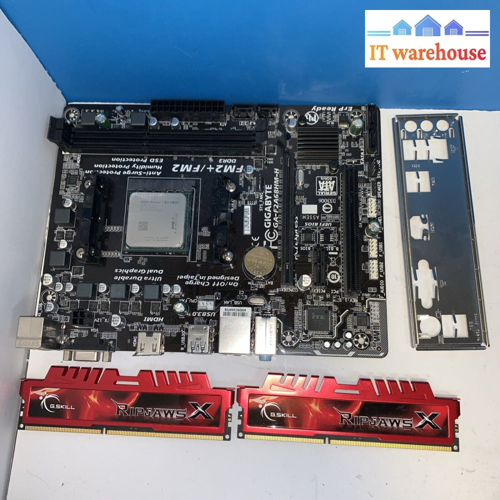 GIGABYTE GA-F2A68HM-H Micro ATX Motherboard With I/O Shield 2x4GB Ram& CPU