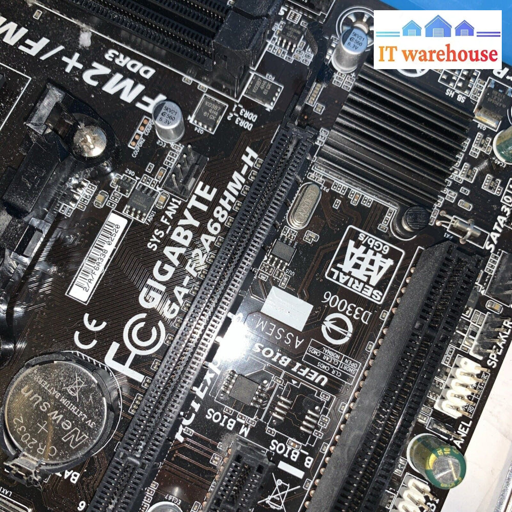 GIGABYTE GA-F2A68HM-H Micro ATX Motherboard With I/O Shield, 2x4GB Ram& CPU