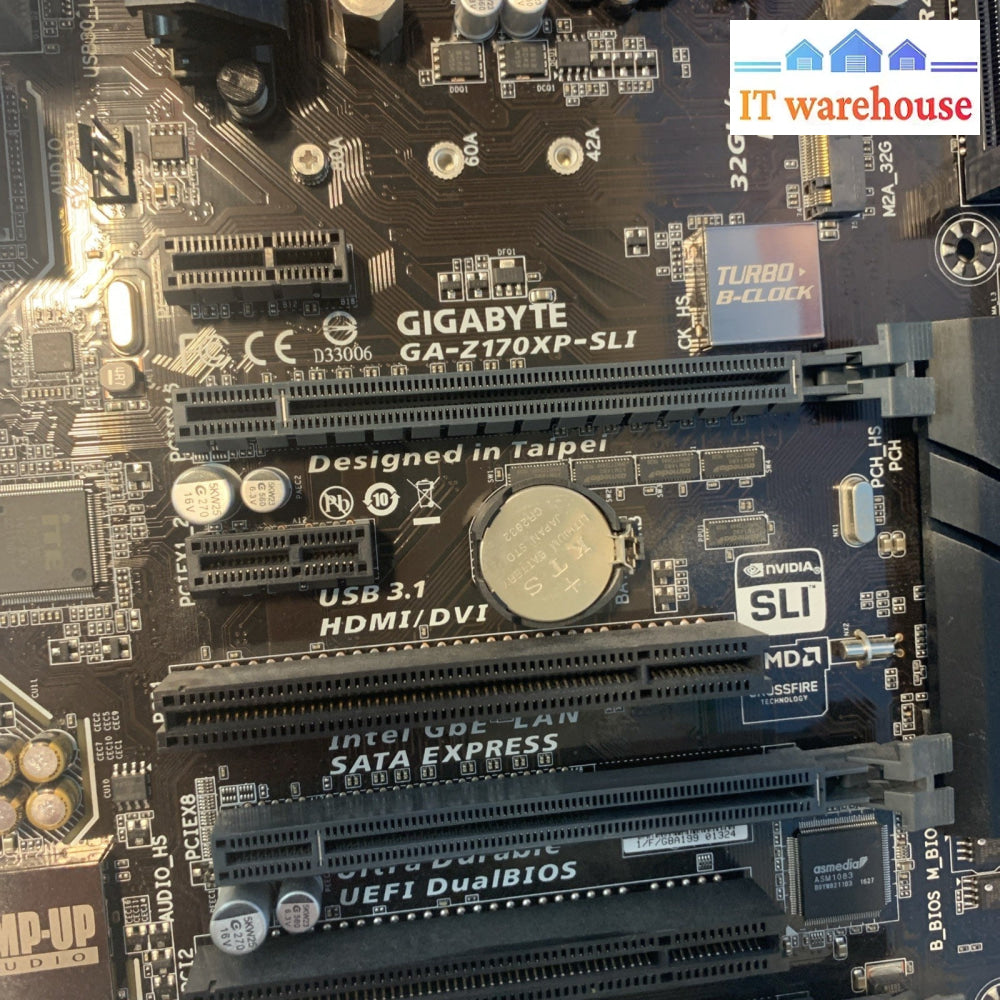 Gigabyte GA-Z170XP-SLI Motherboard With i3-6100 CPU