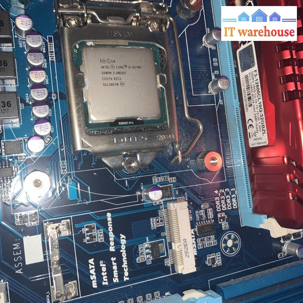 Gigabyte GA-Z77-D3H Motherboard LGA 1155 i5-3570K 32GB =4x8GB Ram (all Japanese)