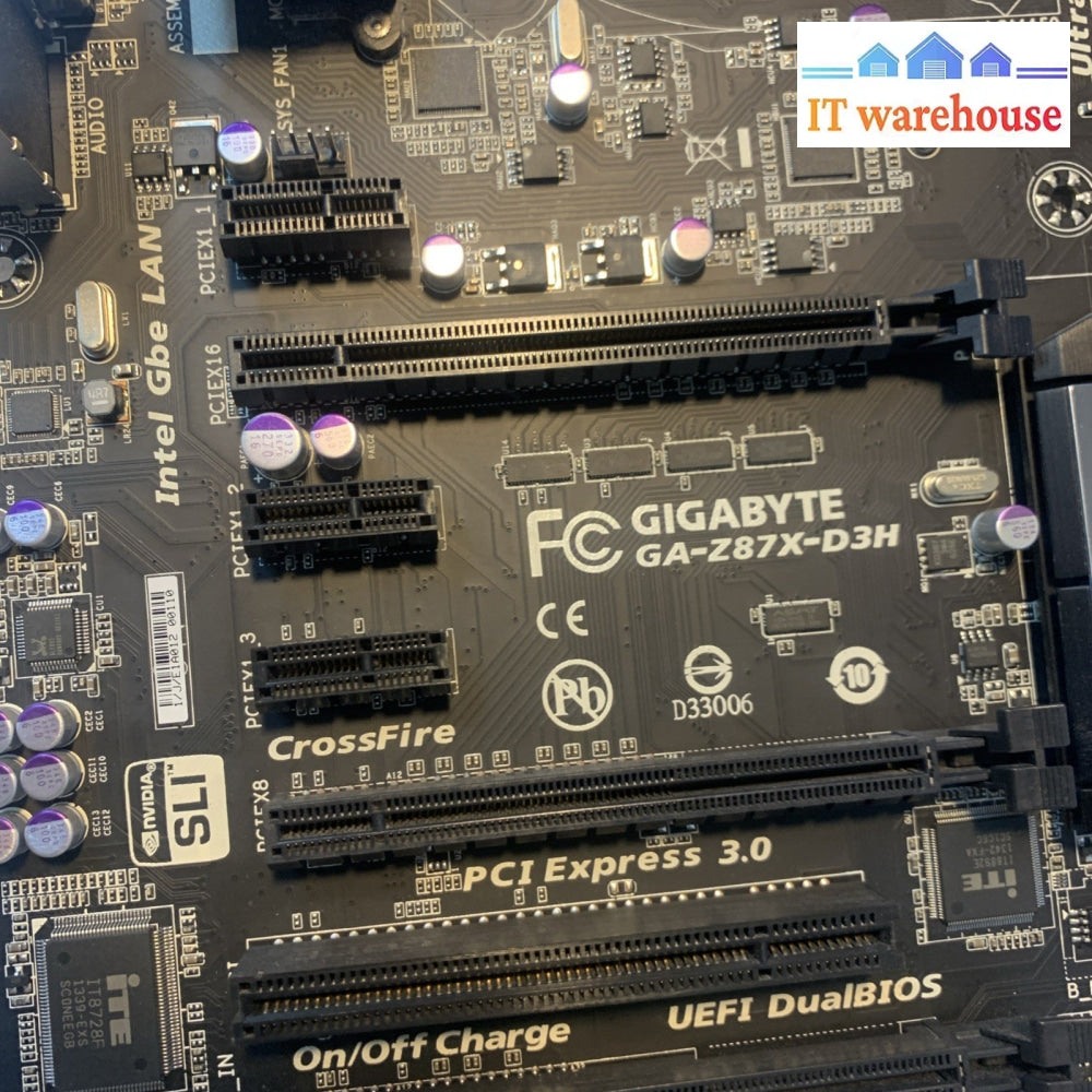 Gigabyte GA-Z87X-D3H motherboard with i5-4670K CPU