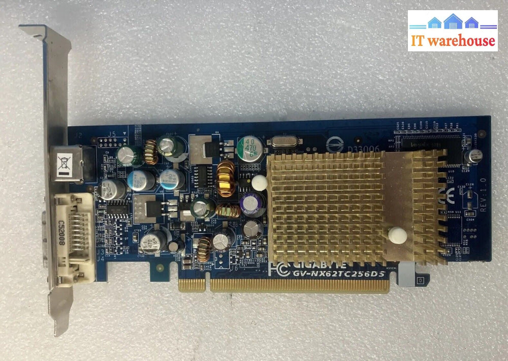 ~GIGABYTE NVIDIA GeForce 6200 GV-NX62TC256DS PCIe 256MB DVI S-Video Graphic Card