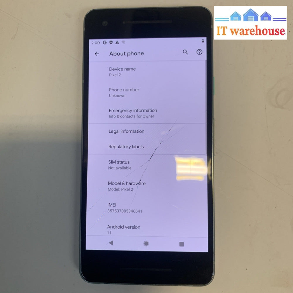 Google Pixel 2 (64GB) - Unlocked- screen cracked