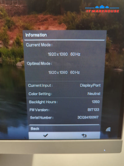 (GRADE A) 2x HP EliteDisplay E233 23’’ Monitors (No Stand) LCD FHD HDMI DP VGA