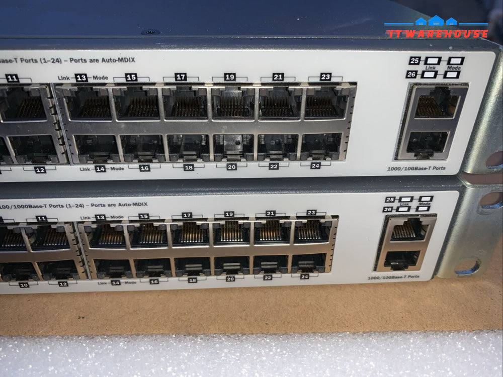 Grade A ~ (2x) HP J9585A E3800-24G-2XG 24-Port 10/100/1000 + 2x 10GbE Switches
